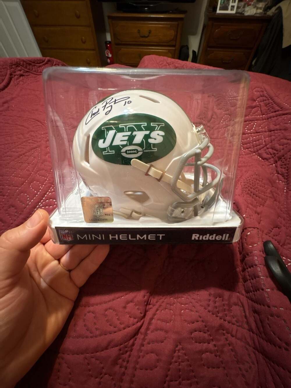 Chad Pennington Autographed New York Jets Riddell Mini Helmet BAS